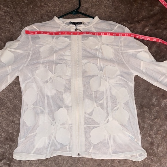 Dolce Cabo Floral Faux Leather Mesh Jacket - Picture 12 of 13